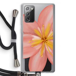 CaseCompany Pink Ellila Flower: Samsung Galaxy Note 20 / Note 20 5G Transparant Hoesje met koord