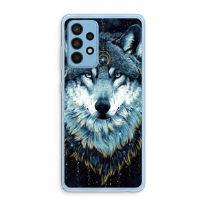 CaseCompany Darkness Wolf: Samsung Galaxy A52 Transparant Hoesje