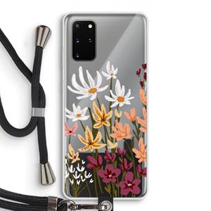 CaseCompany Painted wildflowers: Samsung Galaxy S20 Plus Transparant Hoesje met koord