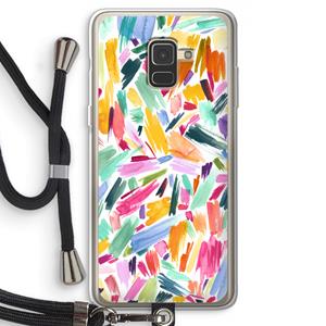 CaseCompany Watercolor Brushstrokes: Samsung Galaxy A8 (2018) Transparant Hoesje met koord