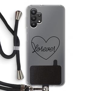 CaseCompany Forever heart black: Samsung Galaxy A32 5G Transparant Hoesje met koord