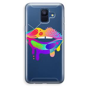 CaseCompany Lip Palette: Samsung Galaxy A6 (2018) Transparant Hoesje