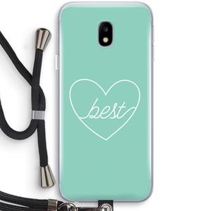 CaseCompany Best heart pastel: Samsung Galaxy J3 (2017) Transparant Hoesje met koord