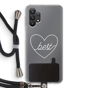 CaseCompany Best heart pastel: Samsung Galaxy A32 5G Transparant Hoesje met koord