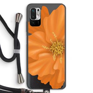 CaseCompany Orange Ellila flower: Xiaomi Redmi Note 10 5G Transparant Hoesje met koord