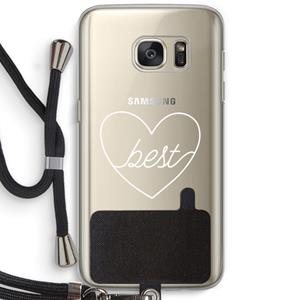 CaseCompany Best heart pastel: Samsung Galaxy S7 Transparant Hoesje met koord