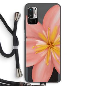 CaseCompany Pink Ellila Flower: Xiaomi Redmi Note 10 5G Transparant Hoesje met koord