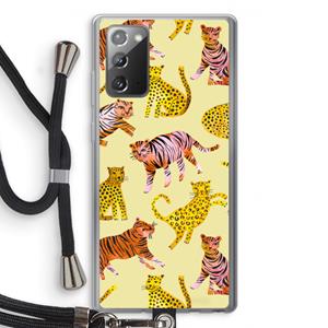 CaseCompany Cute Tigers and Leopards: Samsung Galaxy Note 20 / Note 20 5G Transparant Hoesje met koord