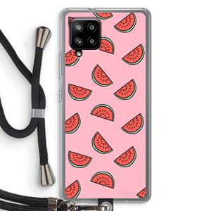 CaseCompany Watermeloen: Samsung Galaxy A42 5G Transparant Hoesje met koord