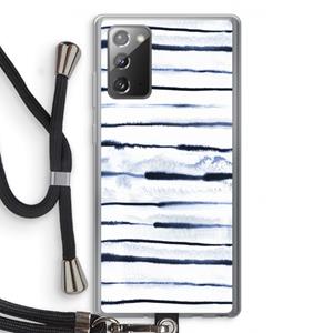 CaseCompany Ink Stripes: Samsung Galaxy Note 20 / Note 20 5G Transparant Hoesje met koord