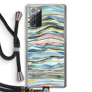 CaseCompany Watercolor Agate: Samsung Galaxy Note 20 / Note 20 5G Transparant Hoesje met koord