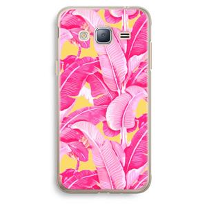CaseCompany Pink Banana: Samsung Galaxy J3 (2016) Transparant Hoesje
