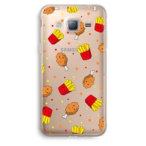 CaseCompany Chicken 'n Fries: Samsung Galaxy J3 (2016) Transparant Hoesje