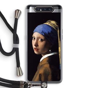 CaseCompany The Pearl Earring: Samsung Galaxy A80 Transparant Hoesje met koord