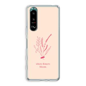 CaseCompany Where flowers bloom: Sony Xperia 5 III Transparant Hoesje