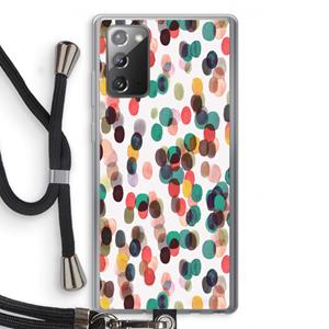 CaseCompany Tropical Dots: Samsung Galaxy Note 20 / Note 20 5G Transparant Hoesje met koord