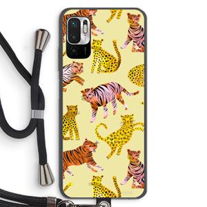 CaseCompany Cute Tigers and Leopards: Xiaomi Redmi Note 10 5G Transparant Hoesje met koord