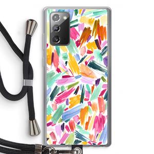 CaseCompany Watercolor Brushstrokes: Samsung Galaxy Note 20 / Note 20 5G Transparant Hoesje met koord