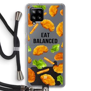 CaseCompany Eat Balanced: Samsung Galaxy A42 5G Transparant Hoesje met koord