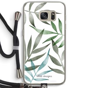 CaseCompany Tropical watercolor leaves: Samsung Galaxy S7 Transparant Hoesje met koord