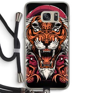 CaseCompany Tiger and Rattlesnakes: Samsung Galaxy S7 Transparant Hoesje met koord