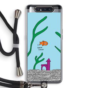 CaseCompany Aquarium: Samsung Galaxy A80 Transparant Hoesje met koord