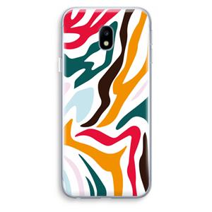 CaseCompany Colored Zebra: Samsung Galaxy J3 (2017) Transparant Hoesje