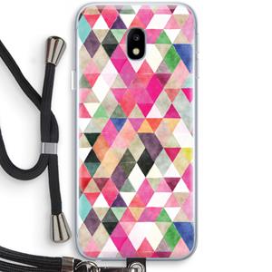 CaseCompany Gekleurde driehoekjes: Samsung Galaxy J3 (2017) Transparant Hoesje met koord