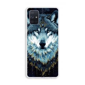 CaseCompany Darkness Wolf: Galaxy A71 Transparant Hoesje