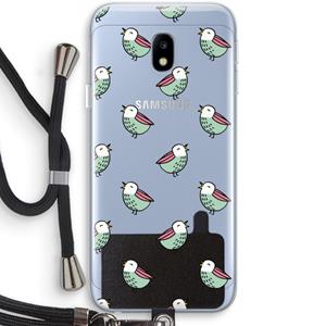 CaseCompany Vogeltjes: Samsung Galaxy J3 (2017) Transparant Hoesje met koord