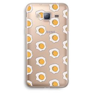 CaseCompany Bacon to my eggs #1: Samsung Galaxy J3 (2016) Transparant Hoesje