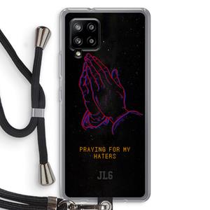 CaseCompany Praying For My Haters: Samsung Galaxy A42 5G Transparant Hoesje met koord