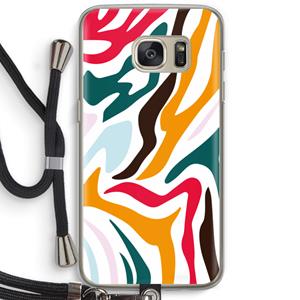 CaseCompany Colored Zebra: Samsung Galaxy S7 Transparant Hoesje met koord
