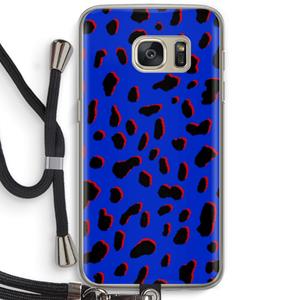 CaseCompany Blue Leopard: Samsung Galaxy S7 Transparant Hoesje met koord