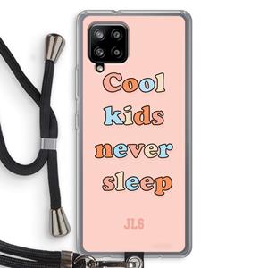 CaseCompany Cool Kids Never Sleep: Samsung Galaxy A42 5G Transparant Hoesje met koord