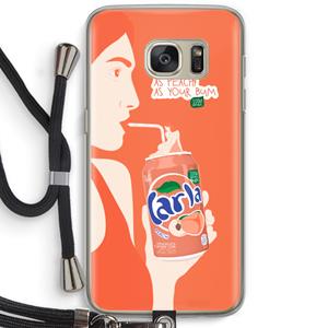 CaseCompany Peach please!: Samsung Galaxy S7 Transparant Hoesje met koord