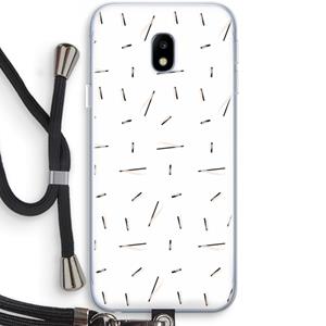 CaseCompany Hipster stripes: Samsung Galaxy J3 (2017) Transparant Hoesje met koord