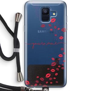 CaseCompany Kusjes: Samsung Galaxy A6 (2018) Transparant Hoesje met koord
