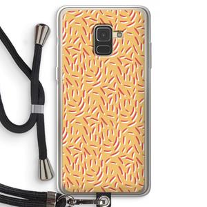 CaseCompany Camouflage: Samsung Galaxy A8 (2018) Transparant Hoesje met koord