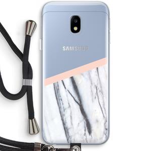 CaseCompany A touch of peach: Samsung Galaxy J3 (2017) Transparant Hoesje met koord