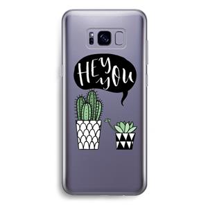 CaseCompany Hey you cactus: Samsung Galaxy S8 Plus Transparant Hoesje