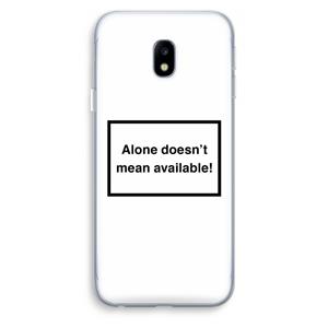 CaseCompany Alone: Samsung Galaxy J3 (2017) Transparant Hoesje