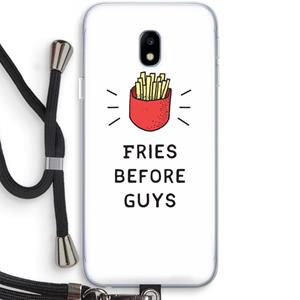 CaseCompany Fries before guys: Samsung Galaxy J3 (2017) Transparant Hoesje met koord