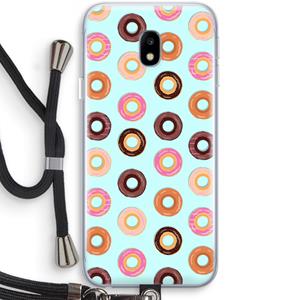 CaseCompany Donuts: Samsung Galaxy J3 (2017) Transparant Hoesje met koord