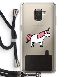 CaseCompany Eenhoorn: Samsung Galaxy A8 (2018) Transparant Hoesje met koord