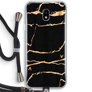 CaseCompany Gouden marmer: Samsung Galaxy J3 (2017) Transparant Hoesje met koord