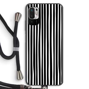 CaseCompany Stripes: Xiaomi Redmi Note 10 5G Transparant Hoesje met koord