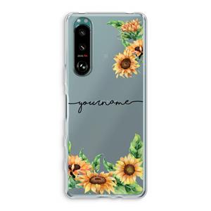 CaseCompany Zonnebloemen: Sony Xperia 5 III Transparant Hoesje