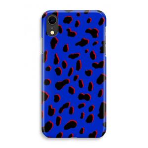 CaseCompany Blue Leopard: iPhone XR Volledig Geprint Hoesje