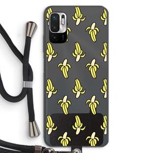 CaseCompany Bananas: Xiaomi Redmi Note 10 5G Transparant Hoesje met koord